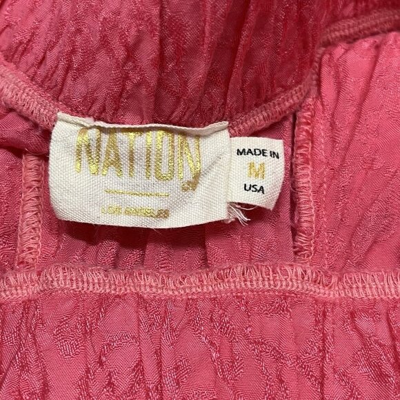 Nation LTD Fremont UnJoggers Womens M Cheetah Jacquard Sateen Pink Lightweight - Picture 9 of 16